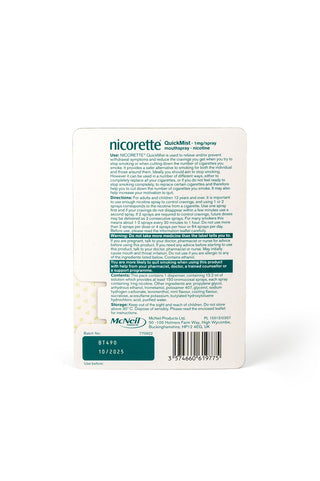 Nicorette QuickMist Mouthspray 1mg/spray X 150ml